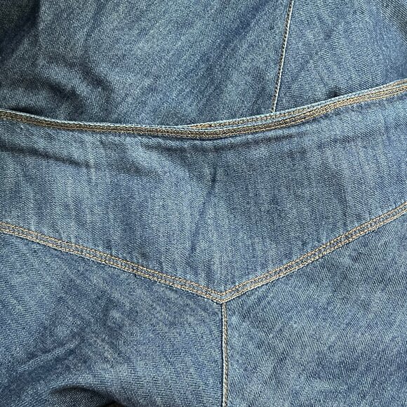 Vintage A-line Drop Waist Midi Skirt Full Denim Jean Coastal Cowgirl Westerncore - Picture 8 of 9